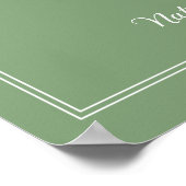 Moss Groen Nautisch Anker Bruiloft Poster (Hoek)