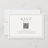 Moss Groene Bruiloft QR Code RSVP Kaartje (Voorkant)