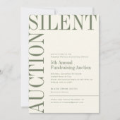 Moss Groene Grote Tekst Silent Veiling Kaart (Voorkant)