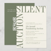 Moss Groene Grote Tekst Silent Veiling Kaart (Voorkant / Achterkant)
