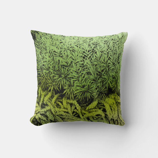 Moss groene tekening met kleur overlay kunst kusse kussen (Voorkant)
