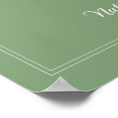 Moss Groene Zeester Bruiloft Welkom Poster (Hoek)