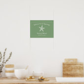 Moss Groene Zeester Bruiloft Welkom Poster (Keuken)
