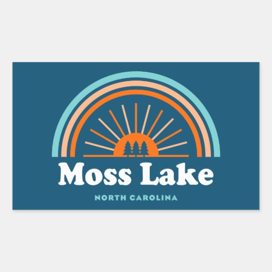 Moss Lake North Carolina Rainbow Rechthoekige Sticker (Voorkant)