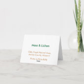 Moss & Lichen Notecard Kaart (Achterkant)
