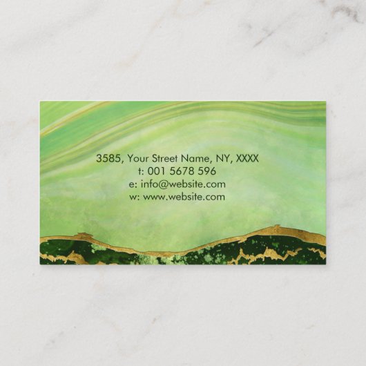 Moss Malachite Waves Visitekaartje (Achterkant)