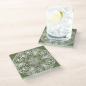Moss Mandala Glazen Onderzetter (Schuin)