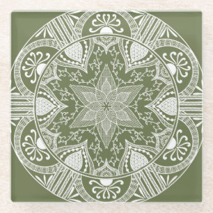 Moss Mandala Glazen Onderzetter