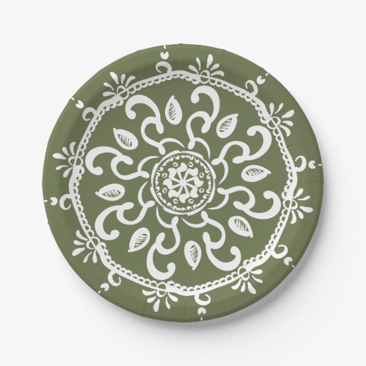 Moss Mandala Papieren Bordje (Voorkant)