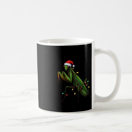 Moss Mantis Christmas Light Santa Hat Animal Insec Koffiemok (Rechts)