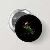 Moss Mantis Christmas Light Santa Hat Animal Insec Ronde Button 5,7 Cm (Voorkant /achterkant)