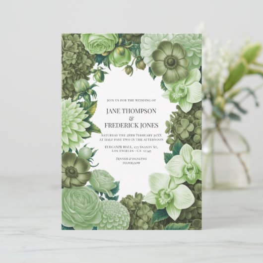 Moss Meadow, Eucalyptus Grey & Willow Green Kaart (Staand voorkant)