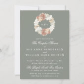 Moss Pampas Sage Monogram Wreatples Shower Kaart (Voorkant)