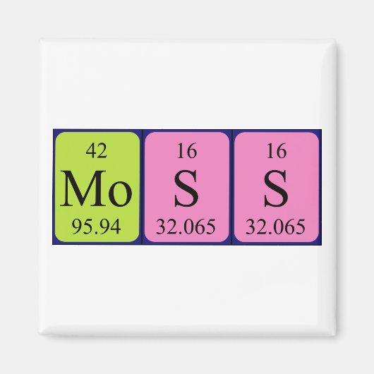 Moss periodieke table name magnet (Voorkant)