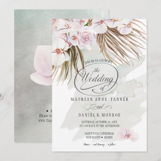 Moss Phalaenopsis Orchid Boho Kaart (Voorkant / Achterkant)