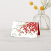 Moss & Red Bamboo laat dubbelXi Chinese bruiloft o Plaatskaartje (Achterkant)