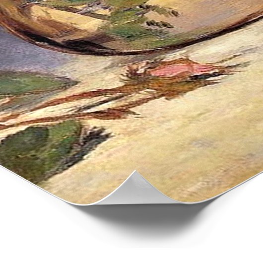 Moss-Rozen in een Vase Fine Art-afdrukken Poster (Hoek)