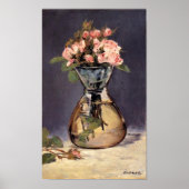 Moss-Rozen in een Vase Fine Art-afdrukken Poster (Voorkant)