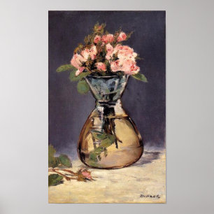 Moss Rozen in een Vase Fine Art-printer Poster