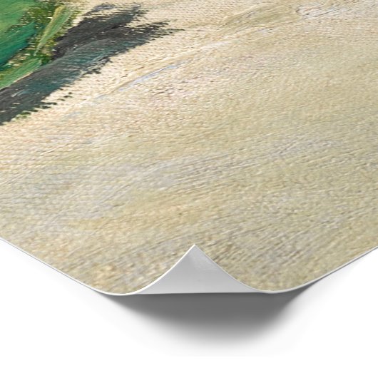 Moss Rozen in een Vase Poster (Hoek)