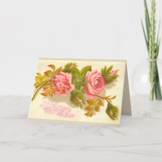 Moss Rozen Victoriaans kerstkaart Feestdagen Kaart