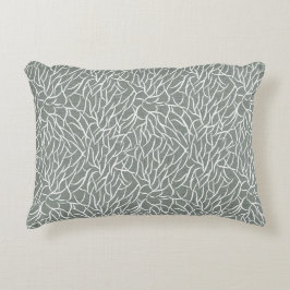 Moss sage green boho bare coral branches  accent kussen