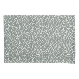 Moss sage green boho bare coral branches  kussensloop