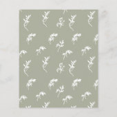 Moss Sage Green White floral monogram crest Budget Flyer (Achterkant)