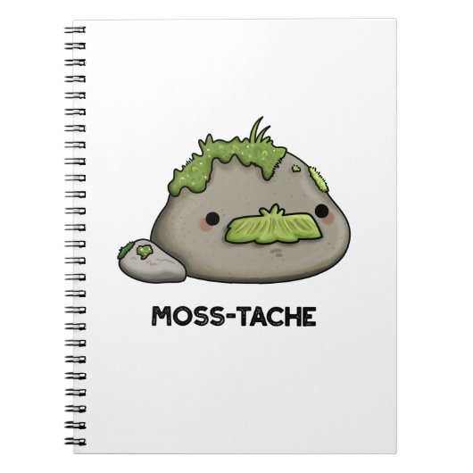 Moss-tache Funny Mustache Pun Notitieboek (Voorkant)