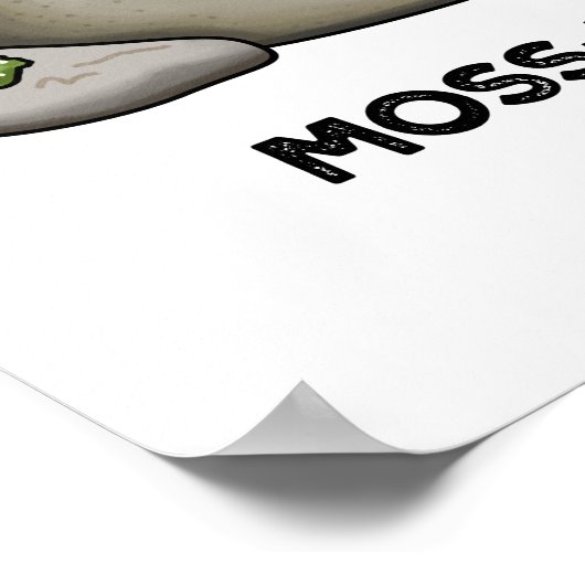Moss-tache Funny Mustache Pun Poster (Hoek)