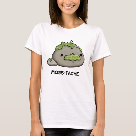 Moss-tache Funny Mustache Pun T-shirt (Voorkant)