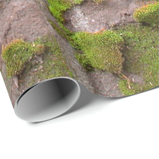 Moss wall green rock texture cadeaupapier (Rol Hoek)