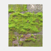 Moss wall green rock texture fleece deken (Voorkant)
