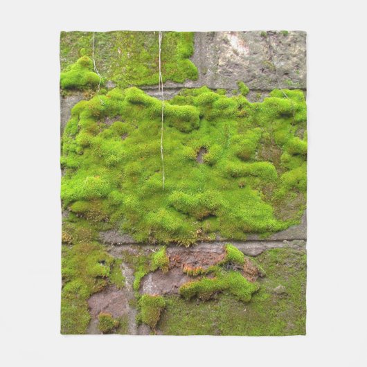 Moss wall green rock texture fleece deken (Voorkant)