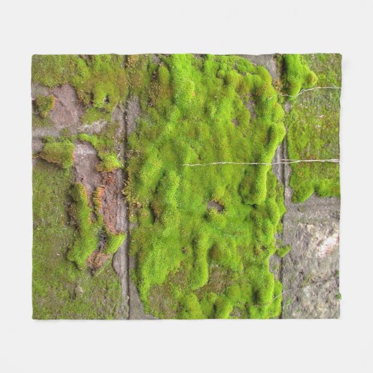 Moss wall green rock texture fleece deken (Voorkant (Horizontaal))