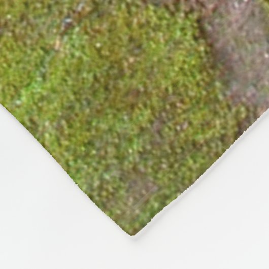 Moss wall green rock texture fleece deken (Hoek)