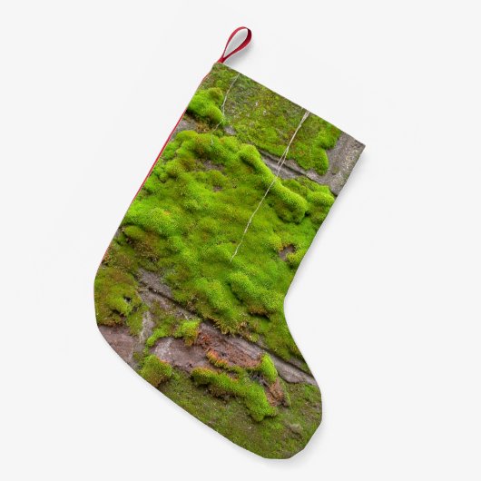 Moss wall green rock texture kleine kerstsok (Voorkant (Hangend))