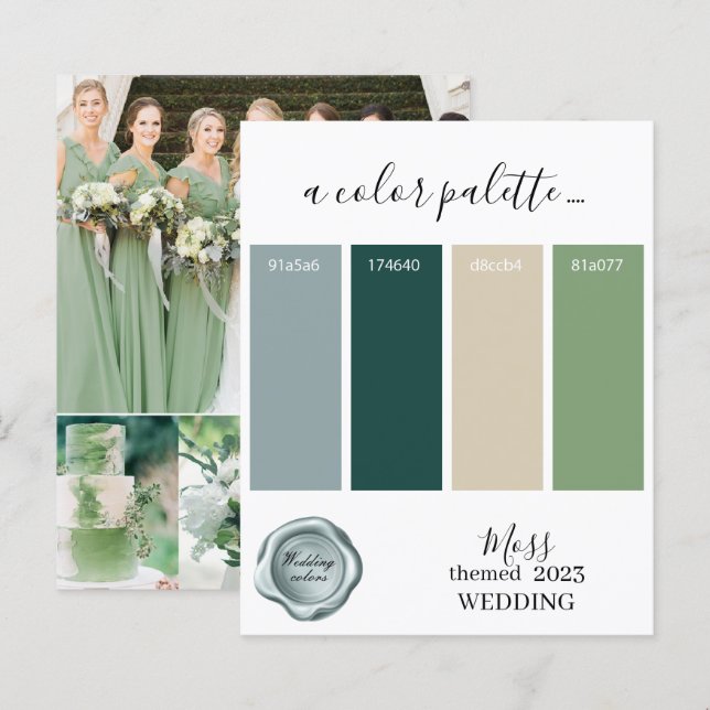 Moss Wedding Color Palette Card 2023 (Voorkant / Achterkant)