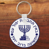 Mossad (הַ מ סָ ד ‎) Logo zegel Sleutelhanger (Voorkant)