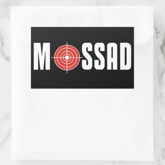 Mossad Rechthoekige Sticker (Tas)