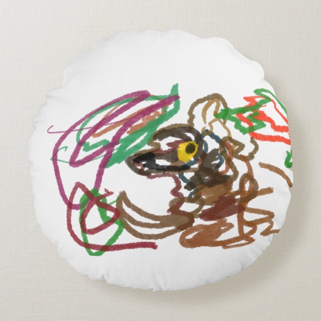 Mossel Herfst Wolf wind Rond Kussen (Voorkant)