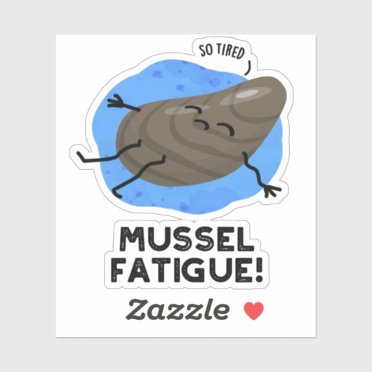 Mossel Vermoeidheid Funny Animal Musea Pun Sticker (Vel)