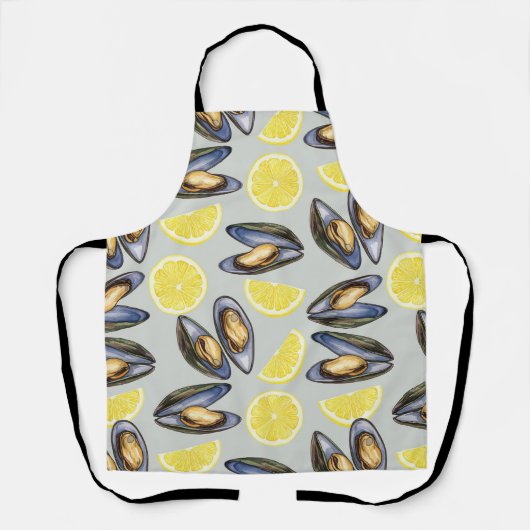 Mosselen en citroenen van Natasha Us Schort (Voorkant)