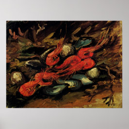 Mosselen en garnalen door Vincent van Gogh Poster