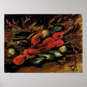 Mosselen en garnalen door Vincent van Gogh Poster