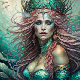 Mosseline Mermaid Red Hair Queen v3-papier Tissuepapier