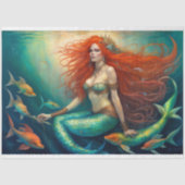 Mosseline Mermaid Red Hair Queen v4-papier Tissuepapier (Voorkant)