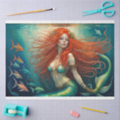 Mosseline Mermaid Red Hair Queen v5-papier Tissuepapier (Craft)