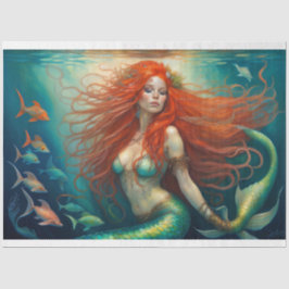 Mosseline Mermaid Red Hair Queen v5-papier Tissuepapier