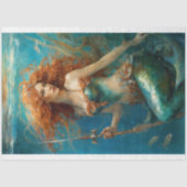 Mosseline Mermaid Red Hair Queen v7-papier Tissuepapier (Voorkant)